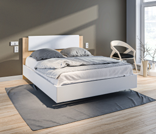 Кровать (1600) Мальта СБ-3270 Белый,Дуб Гамильтон