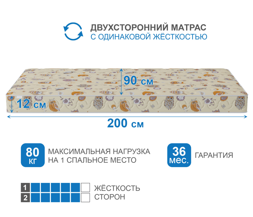 Матрасы, Матрас Здоровый сон-Дельфин в скрутке 900х2000