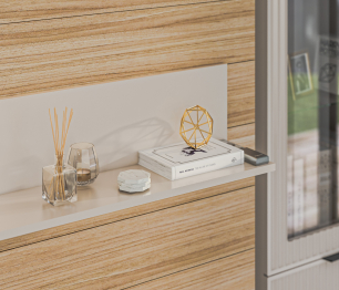 Полка Турин СБ-3569 Кашемир серый,МДФ Кашемир