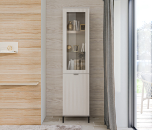 Шкаф-витрина Турин СБ-3567 Кашемир серый/МДФ Кашемир