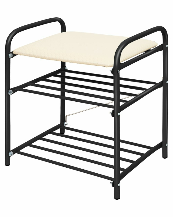 Банкетки, Банкетка 1 с мягким сидением, винилискожа, разборная (500х330х440мм, 2 полки)