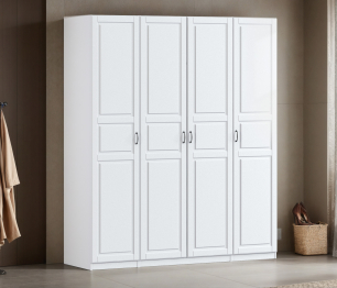 Шкаф четырехдверный Макс 2000 мм, вариант №2 (ЛДСП/МДФ)