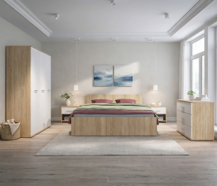 Мамбо Спальня Комплект 3 Дуб Сонома/Белый