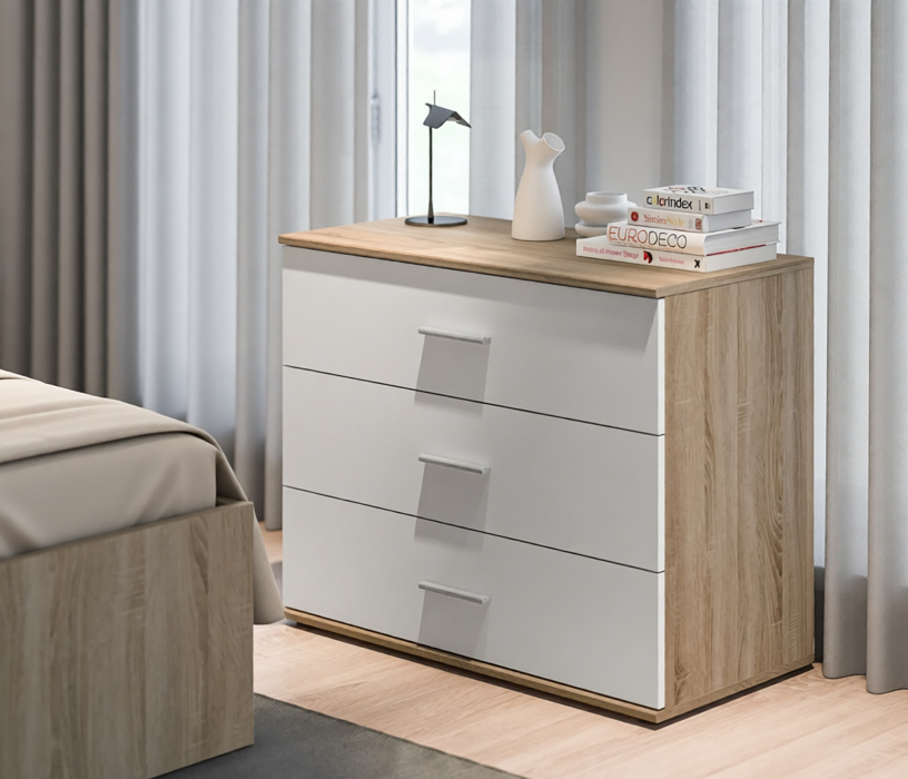 Спальные гарнитуры, Мамбо Спальня Комплект 3 Дуб Сонома/Белый