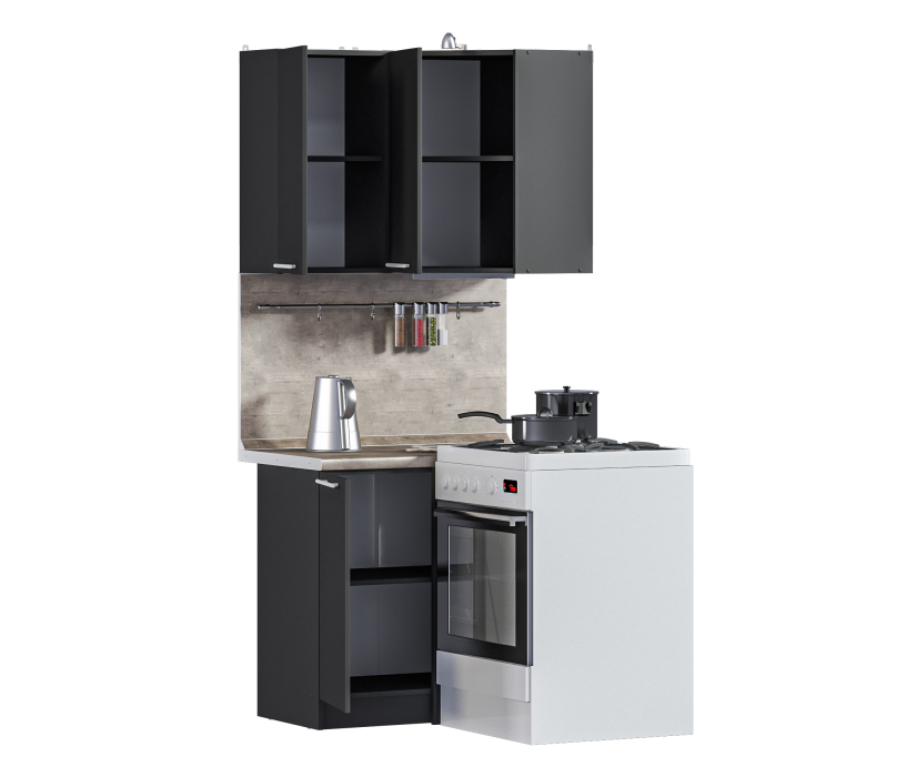 Кухонные гарнитуры, Кухонный гарнитур Ангелина угловая Диамант серый
