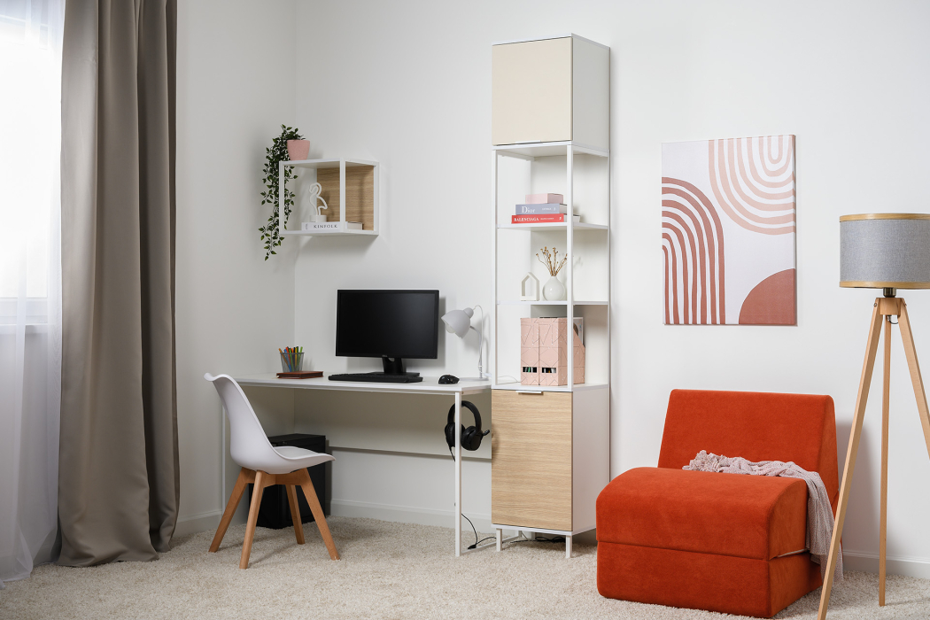 Детские полки, Полка Марвэл 16.487, белый, плэйн