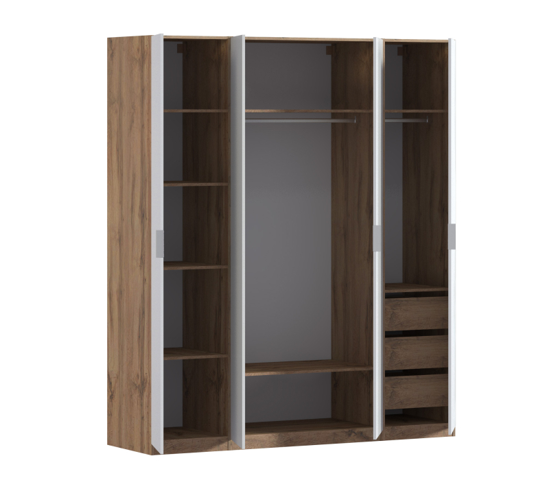 Для одежды, Шкаф четырехдверный Макс 2000 мм, вариант №4 (ЛДСП, корпус дуб вотан)