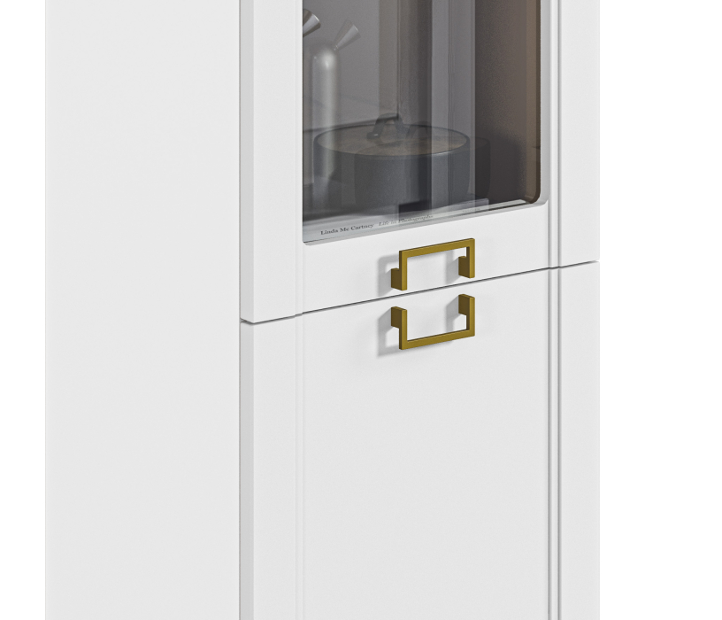 Шкафы пеналы, Шкаф-витрина Ассоль СБ-3429 Белый/МДФ Белый