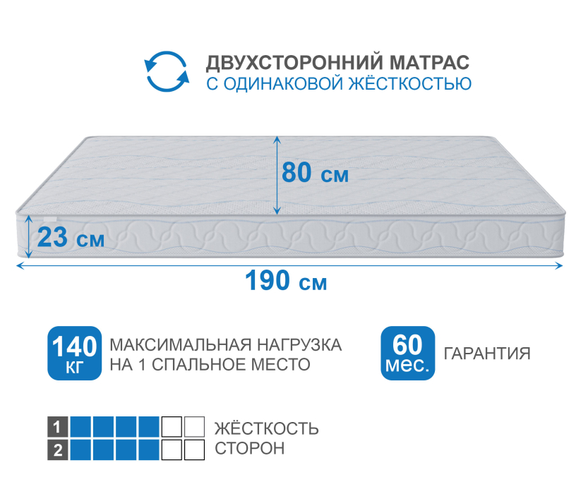 Пружинные матрасы, Матрас Сити-Мадрид 800х1900