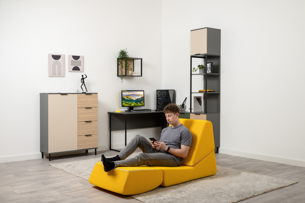 Кресло для отдыха, Кресло Марвэл, сетка желтая