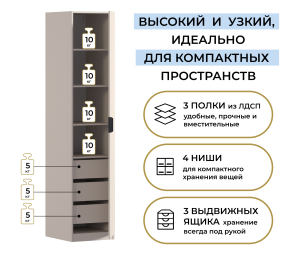 Шкаф однодверный Макс 500 мм, вариант №5 (ЛДСП)