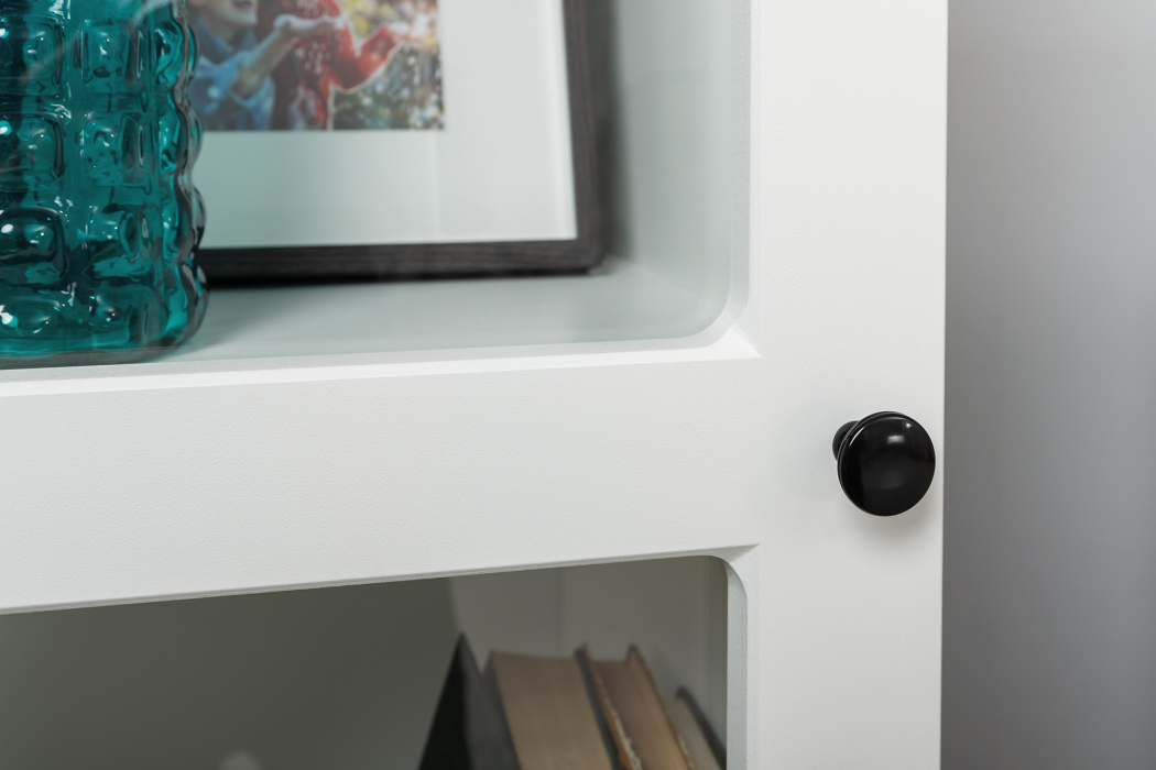 Шкафы распашные, Шкаф-витрина Остин 16.394.03, белая шагрень, дуб золотой крафт