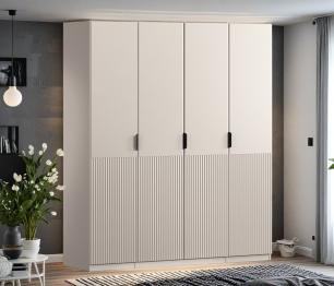 Шкаф четырехдверный Макс 2000 мм, вариант №3 (ЛДСП/МДФ)