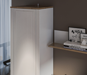 Полка Монтана СБ-3558 Белый Альпийский,Дуб Гамильтон