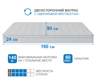 Столлайн / Матрас Премиум-Ориент в чехле Cooler в скрутке 900х1900