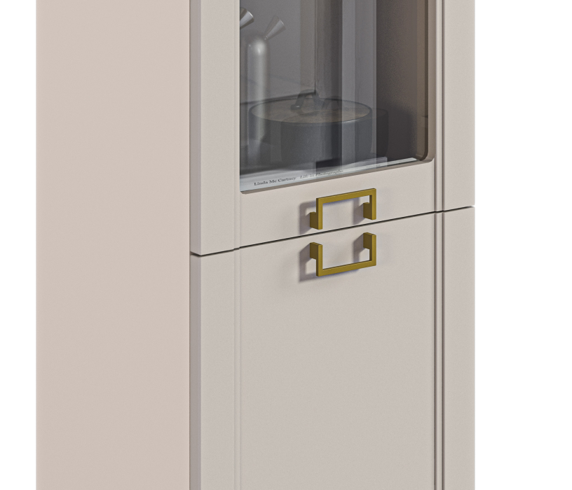 Шкафы пеналы, Шкаф-витрина Ассоль СБ-3429 Кашемир серый/МДФ Кашемир