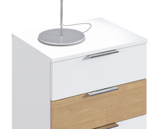 Тумба с ящиками Мальта СБ-3295 Белый/Дуб Гамильтон,МДФ Белый