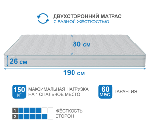 Столлайн / Матрас Корсика-Лайт в чехле Cooler 800х1900