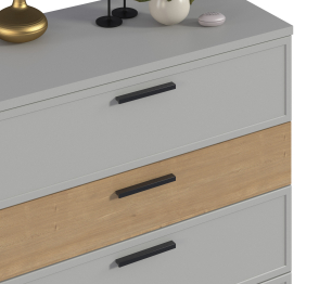 Комод Милан СБ-3296 Серый/Дуб Гамильтон,МДФ Светло серый