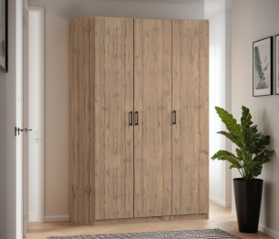 Шкаф трехдверный Макс 1500 мм, вариант №1 (ЛДСП, корпус дуб вотан)