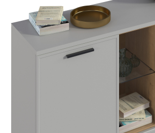 Комод Милан СБ-3264 Серый,Дуб Гамильтон/МДФ Светло серый