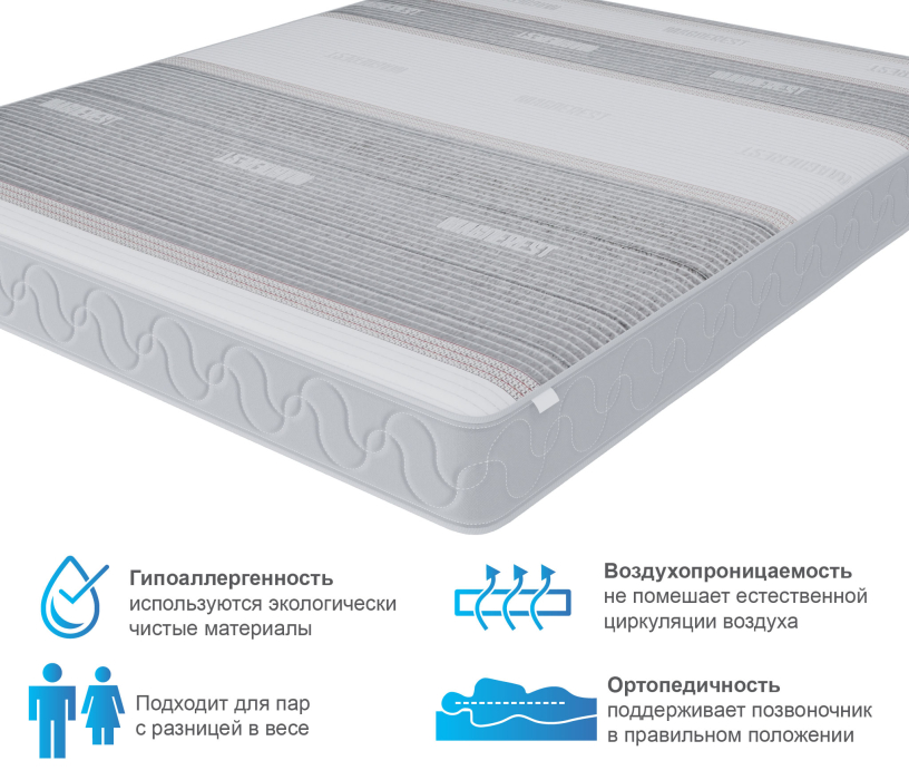 800 x 2000, Матрас Корсика-Зодиак в чехле Magnetic в скрутке 800х2000